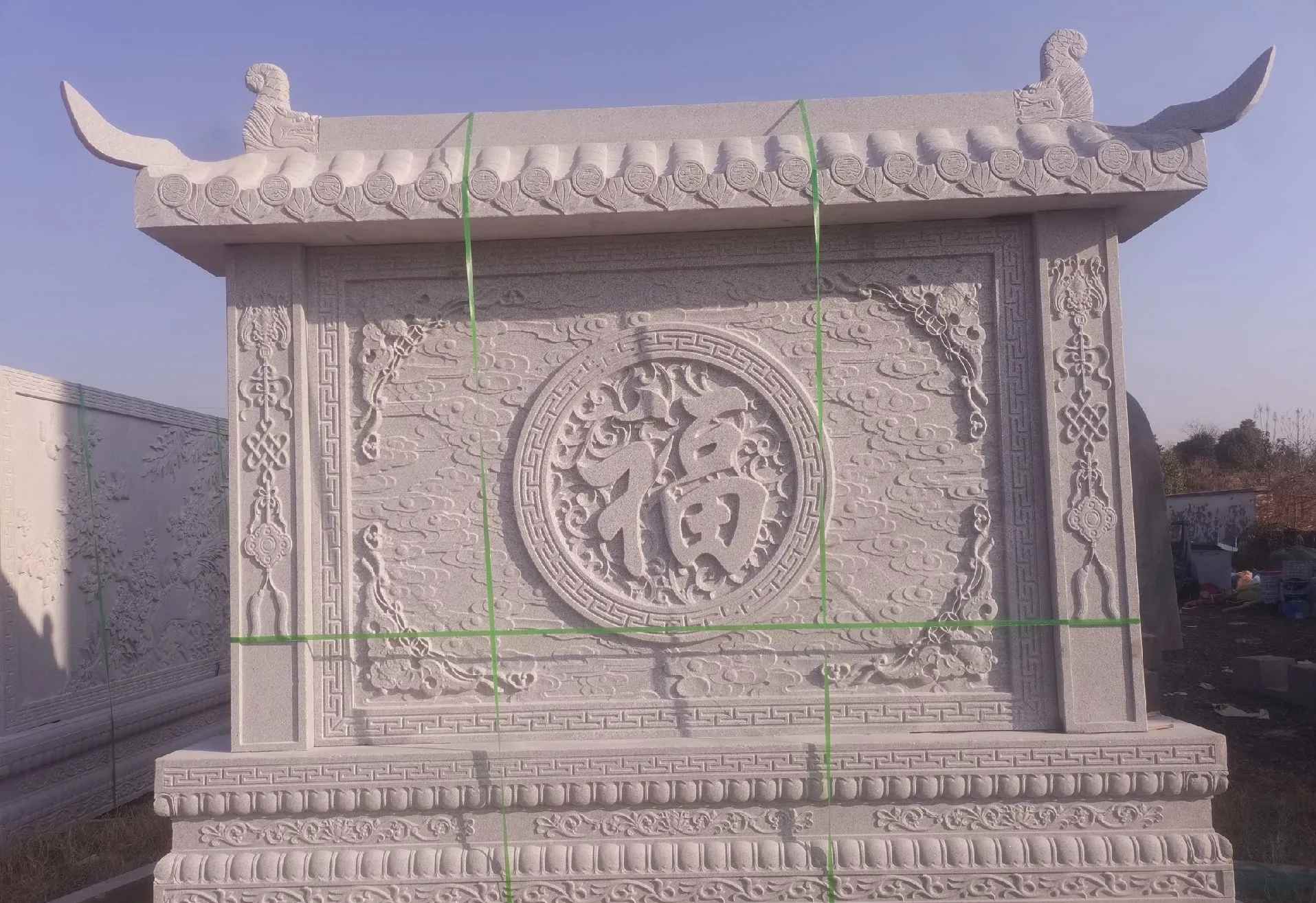 崇左 芝麻白花岗岩屏风，照壁，影壁